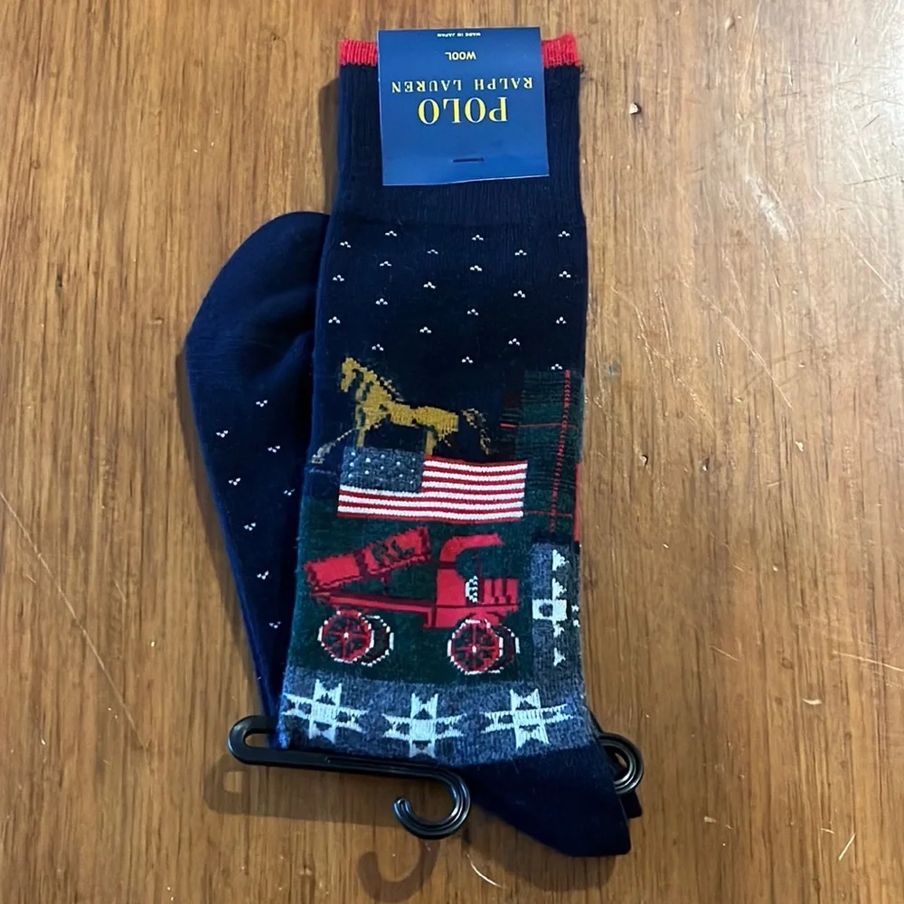 Polo Country Ralph Lauren USA Flag Equestrian Truck Duck Socks Mens shoe 6-12.5